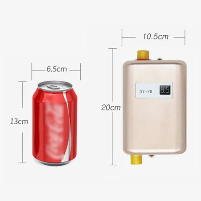 3000W Small Tankless Electric Water Heater For Kitchen Bathroom AU Plug(Gold) by bashfashion