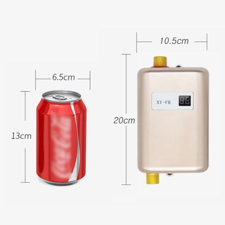 3000W Small Tankless Electric Water Heater For Kitchen Bathroom US Plug(White) by bashfashion