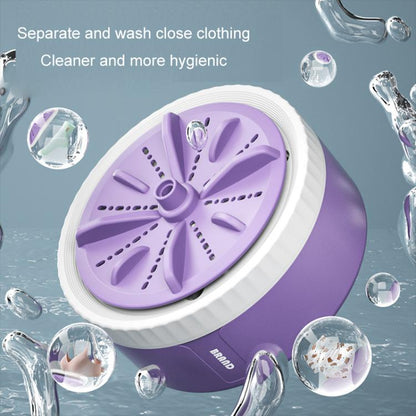 Mini Portable Underwear Socks Turbine Washing Machine, Color: Purple Three-speed Timing by bashfashion