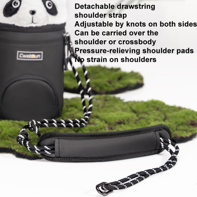 Cwatcun D162 Large Camera Lens Cylinder Cartoon Panda Camera Lens Protective Cover by Cwatcun