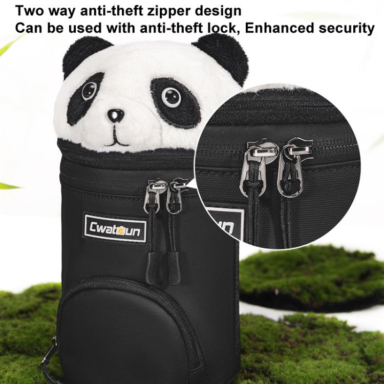 Cwatcun D162 Medium Camera Lens Cylinder Cartoon Panda Camera Lens Protective Cover by Cwatcun