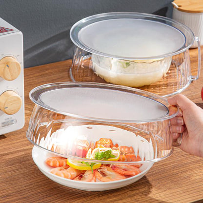 Microwave Food Heating Splashproof Cover Food Grade PC Household High Temperature Resistant Bowl Rice Cover(Regular Model) by bashfashion