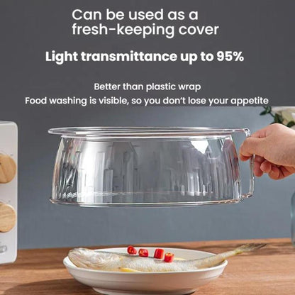 Microwave Food Heating Splashproof Cover Food Grade PC Household High Temperature Resistant Bowl Rice Cover(Regular Model) by bashfashion