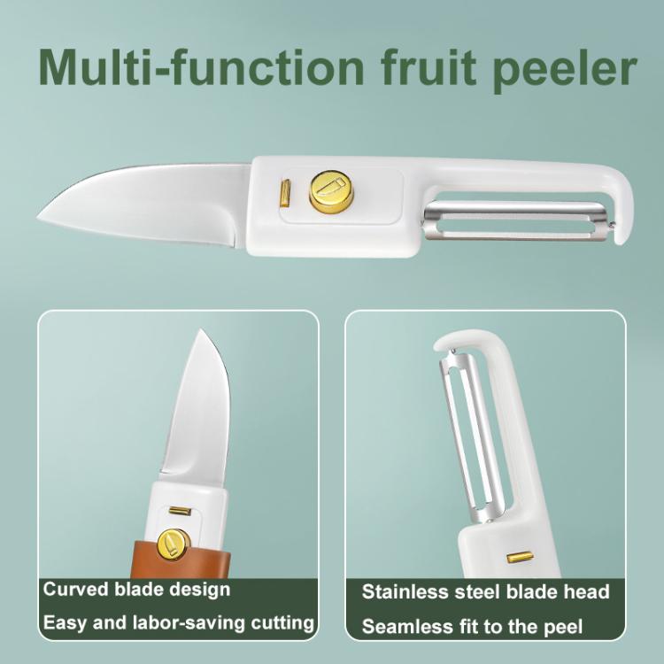 2-in-1 Household Double-headed Multifunctional Portable Fruit Knife Peeler(Orange) by bashfashion