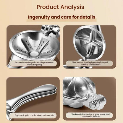 Aluminum Alloy Chestnut Clip Multifunctional Chestnut Opener Multi-purpose Walnut Clip Nut Sheller(Boxed) by bashfashion