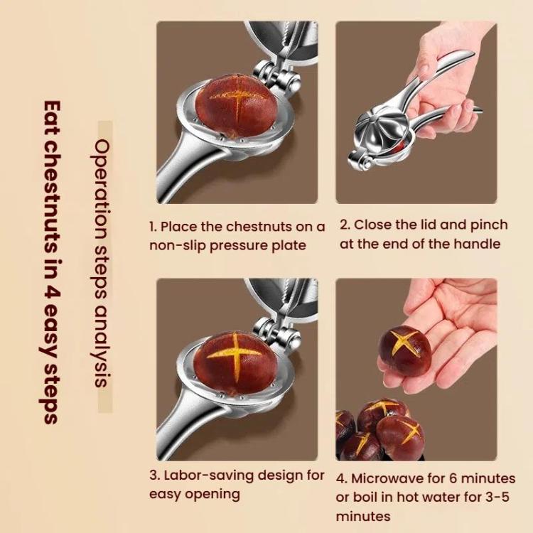 Aluminum Alloy Chestnut Clip Multifunctional Chestnut Opener Multi-purpose Walnut Clip Nut Sheller(Boxed) by bashfashion