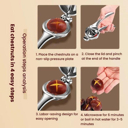 Aluminum Alloy Chestnut Clip Multifunctional Chestnut Opener Multi-purpose Walnut Clip Nut Sheller(Boxed) by bashfashion