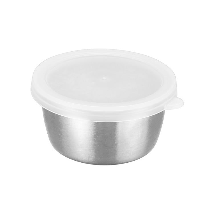 40ml 304 Stainless Steel Sauce Cup With Plastic Lid Sealed Leak-Proof Dipping Dish Seasoning Dish by bashfashion