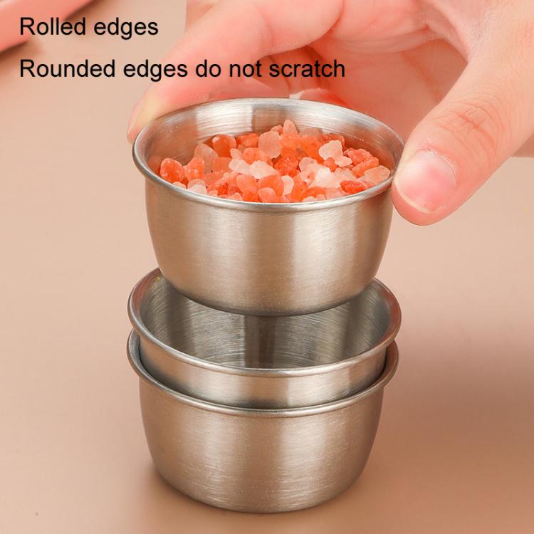40ml 304 Stainless Steel Sauce Cup With Plastic Lid Sealed Leak-Proof Dipping Dish Seasoning Dish by bashfashion