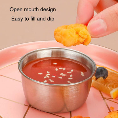 40ml 304 Stainless Steel Sauce Cup With Plastic Lid Sealed Leak-Proof Dipping Dish Seasoning Dish by bashfashion