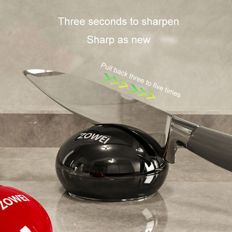 Suction Cup Knife Sharpener Kitchen Household Mini Sharpening Tool Tungsten Steel Quick Sharpening Tool(Cream Color) by bashfashion