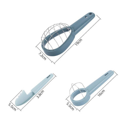 Multifunctional 3 In 1 Avocado Slicer Kitchen Household Fruit Cutter(Blue) by bashfashion