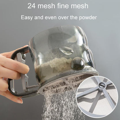 Kitchen Handheld Semi-Automatic Flour Sifter Baking Assistant Powder Sieving Tool(Tea Gray) by bashfashion
