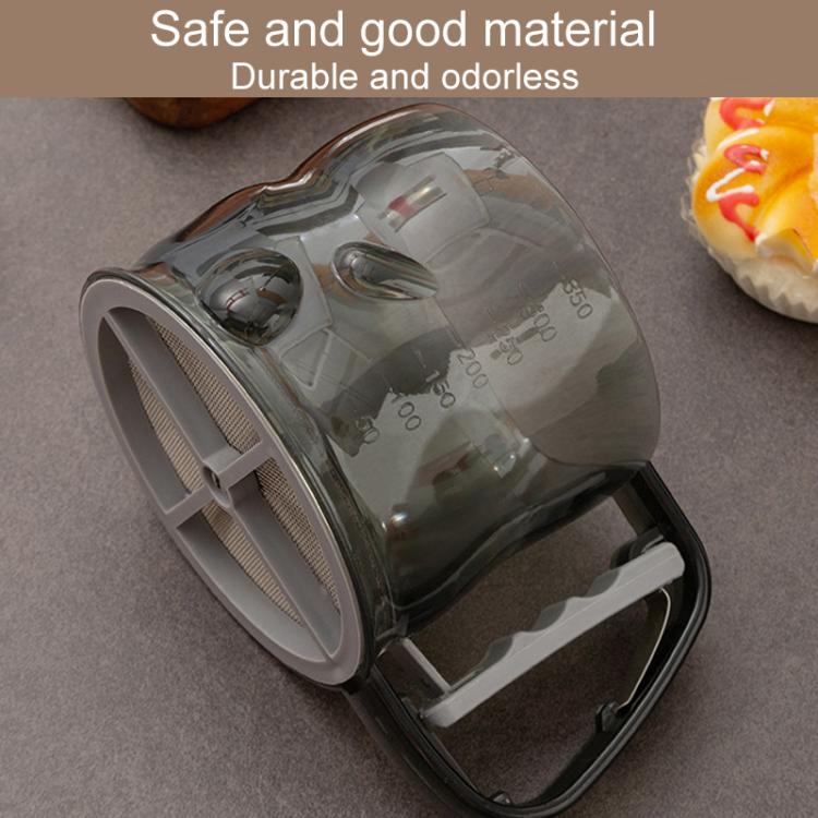 Kitchen Handheld Semi-Automatic Flour Sifter Baking Assistant Powder Sieving Tool(Tea Gray) by bashfashion
