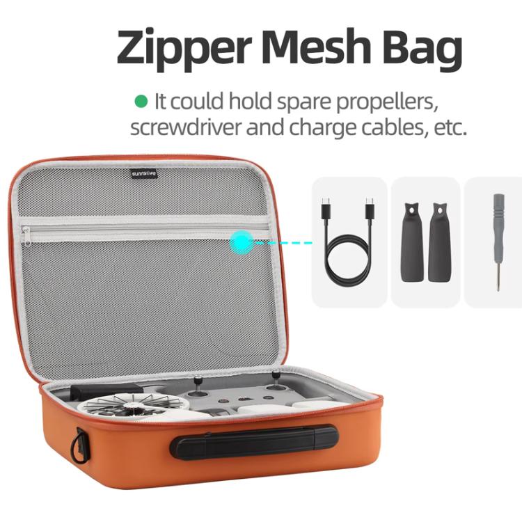 For DJI Flip Sunnylife FP-B958 Storage Bag Vlog Aerial Camera Protective Case Accessory(Orange) by Sunnylife