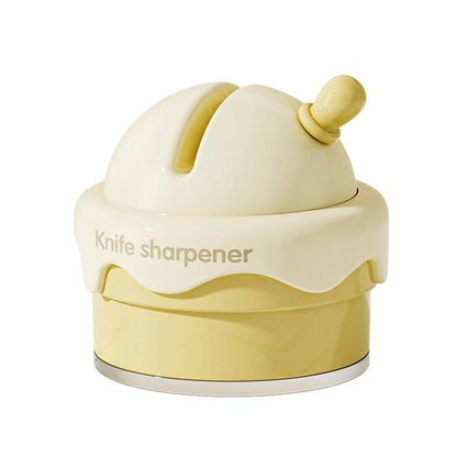 Suction Cup Knife Sharpener Home Kitchen Sharpening Knife Scissors Tool Quick Sharpener(Cream White) by bashfashion