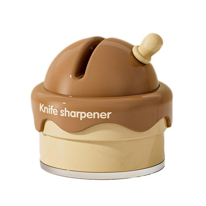 Suction Cup Knife Sharpener Home Kitchen Sharpening Knife Scissors Tool Quick Sharpener(Chocolate) by bashfashion