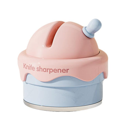 Suction Cup Knife Sharpener Home Kitchen Sharpening Knife Scissors Tool Quick Sharpener(Iceberry Pink) by bashfashion