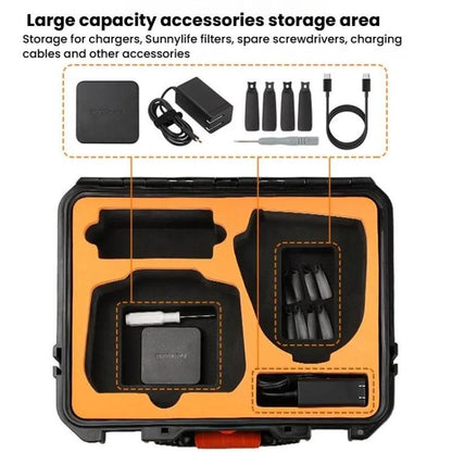 For DJI Flip Sunnylife AQX-19 Waterproof Storage Protective Suitcase Aerial Camera Smooth Flying Kit Bag(Black) by Sunnylife
