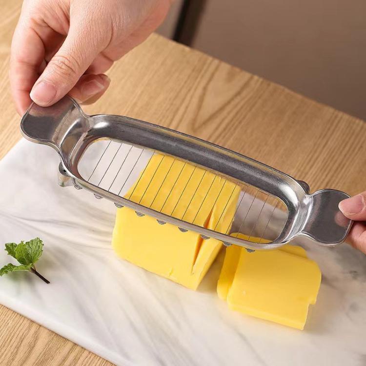 Aluminum Cheese Cutting Butter Cheese Slicer Foie Gras Egg Butter Divider Line Cutter(Polished) by bashfashion