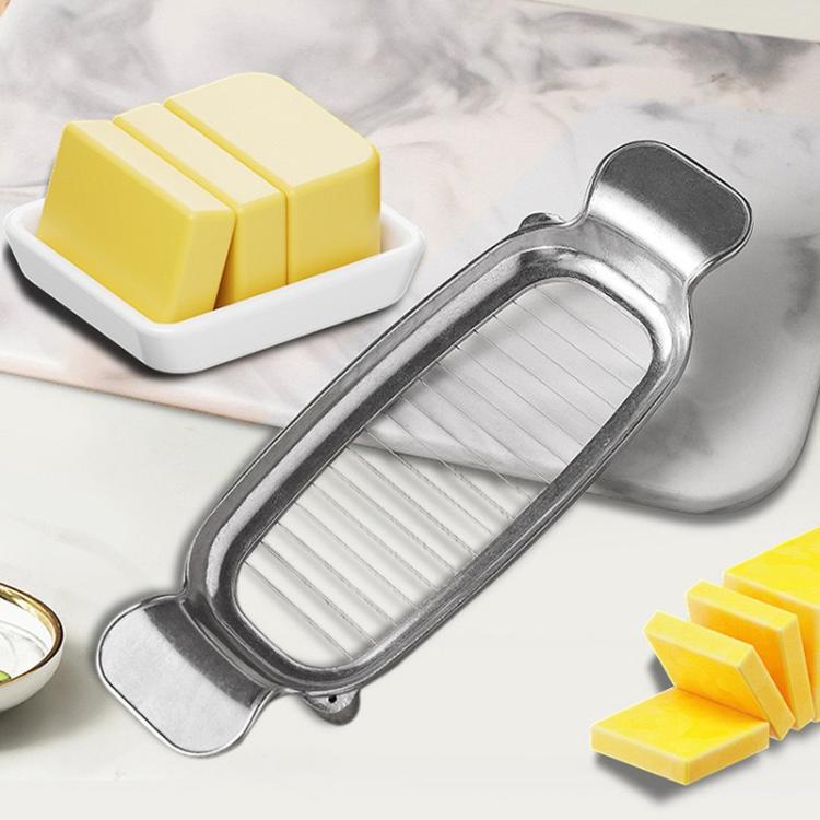 Aluminum Cheese Cutting Butter Cheese Slicer Foie Gras Egg Butter Divider Line Cutter(Polished) by bashfashion