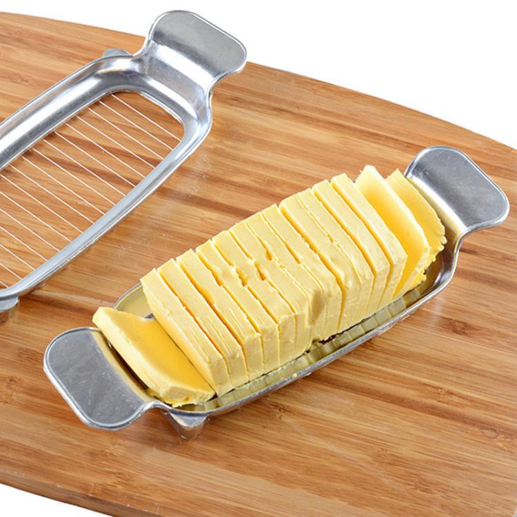 Aluminum Cheese Cutting Butter Cheese Slicer Foie Gras Egg Butter Divider Line Cutter(Polished) by bashfashion