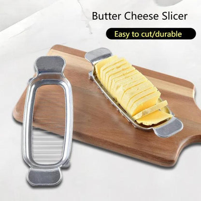 Aluminum Cheese Cutting Butter Cheese Slicer Foie Gras Egg Butter Divider Line Cutter(Polished) by bashfashion