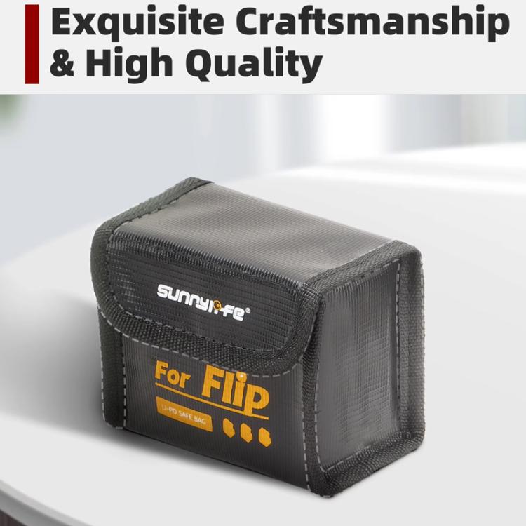 For DJI Flip Sunnylife Battery Explosion Proof Bag Li-ion Safety Storage Bag Flame Retardant Protective Bag Large (For 2 Batteries) by Sunnylife
