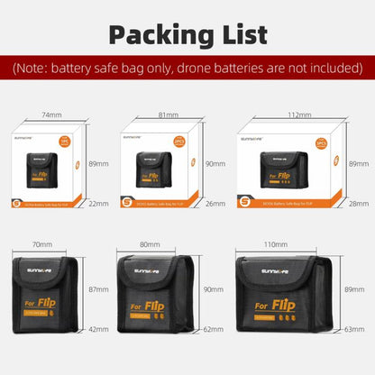 For DJI Flip Sunnylife Battery Explosion Proof Bag Li-ion Safety Storage Bag Flame Retardant Protective Bag Small (For 1 Battery) by Sunnylife