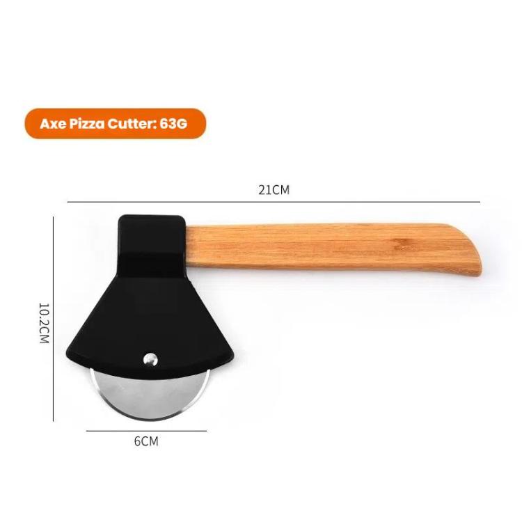 Axe Stainless Steel Pizza Cutter Baking Pizza Roller Knife Round Pie Cutter(Black) by bashfashion