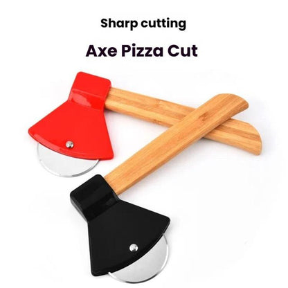 Axe Stainless Steel Pizza Cutter Baking Pizza Roller Knife Round Pie Cutter(Black) by bashfashion
