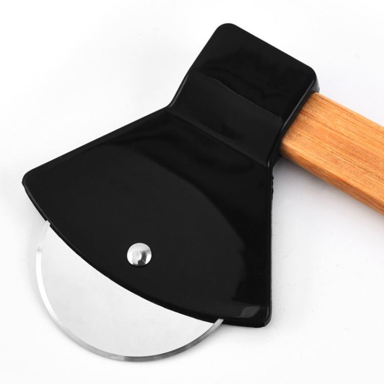 Axe Stainless Steel Pizza Cutter Baking Pizza Roller Knife Round Pie Cutter(Black) by bashfashion
