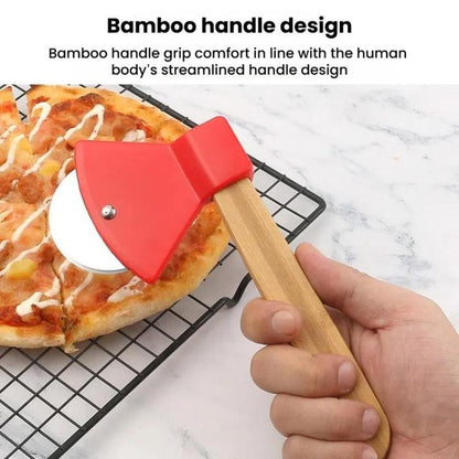 Axe Stainless Steel Pizza Cutter Baking Pizza Roller Knife Round Pie Cutter(Red) by bashfashion