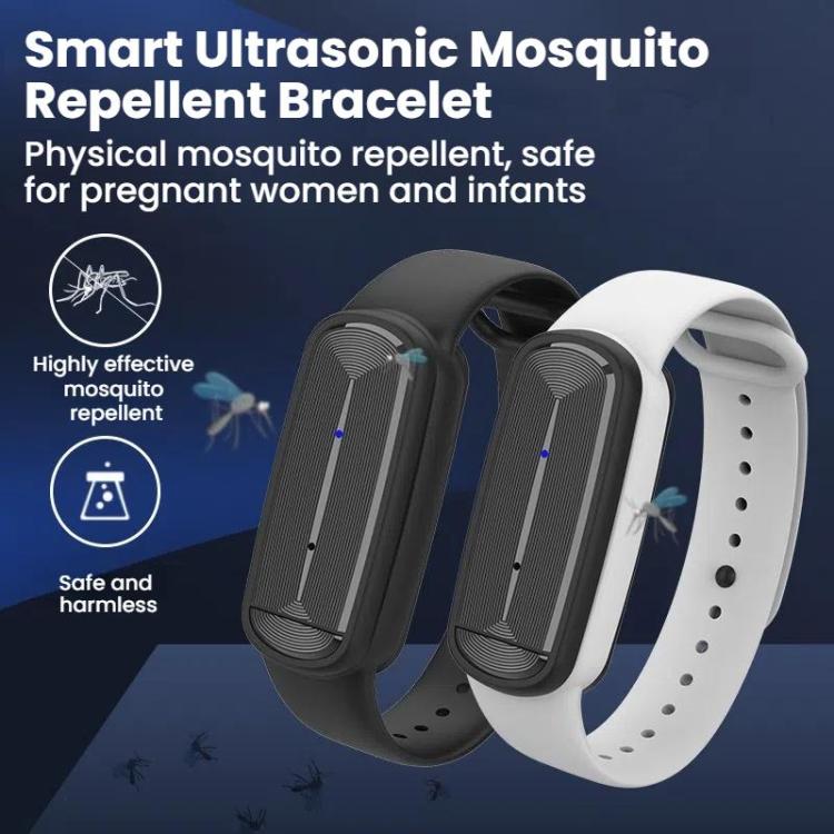 M90 Electronic Mosquito Repeller Adult Children Pregnant Women Outdoor Ultrasonic Anti-Mosquito Smart Bracelet(Black) by bashfashion