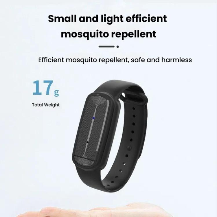 M90 Electronic Mosquito Repeller Adult Children Pregnant Women Outdoor Ultrasonic Anti-Mosquito Smart Bracelet(Black) by bashfashion