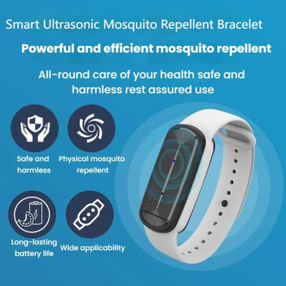 M90 Electronic Mosquito Repeller Adult Children Pregnant Women Outdoor Ultrasonic Anti-Mosquito Smart Bracelet(Black) by bashfashion