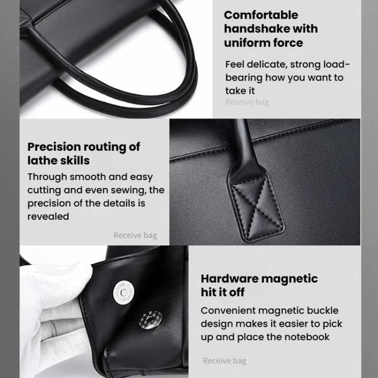 14 inch Laptop Bag Lightweight Laptop Bag Business Simple Handheld Briefcase(Black) by bashfashion