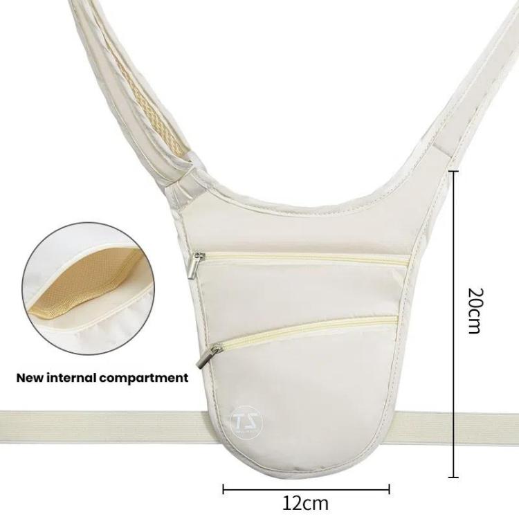 Breathable Sports Waist Pack Invisible Anti-Theft Men Women Travel Crossbody Phone Change Storage Bag(Beige) by bashfashion