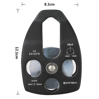 XINDA XD-8611 Outdoor Mountaineering Rescue Speedway Expansion Lifting Big Pulley With Bearing(Black) by XINDA