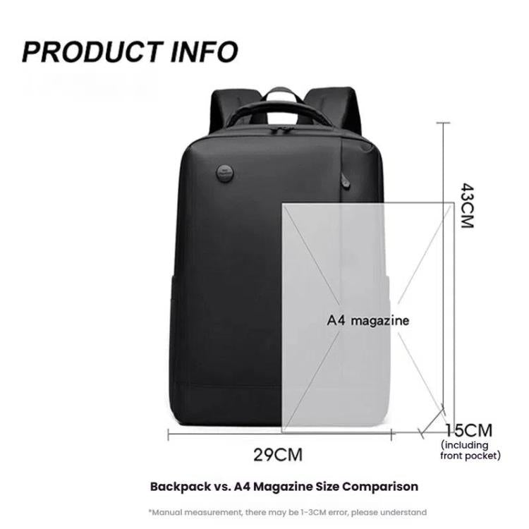 WEPOEWR Men 14-inch Laptop Backpack Waterproof Large Capacity Business Commuter backpack(Gray) by WEPOEWR