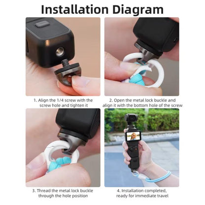 BRDRC Sports Camera Hand Lanyard With 1/4 inch Screw Loss Prevention Lanyard Wrist Strap Accessories(Yellow Rope Orange Knot) by BRDRC