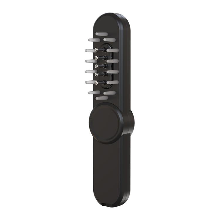 Hair Oil Applicator Roller Ball Red / Blue Light Electric Massage Comb Hair Regrowth Conductive Comb(Black) by bashfashion