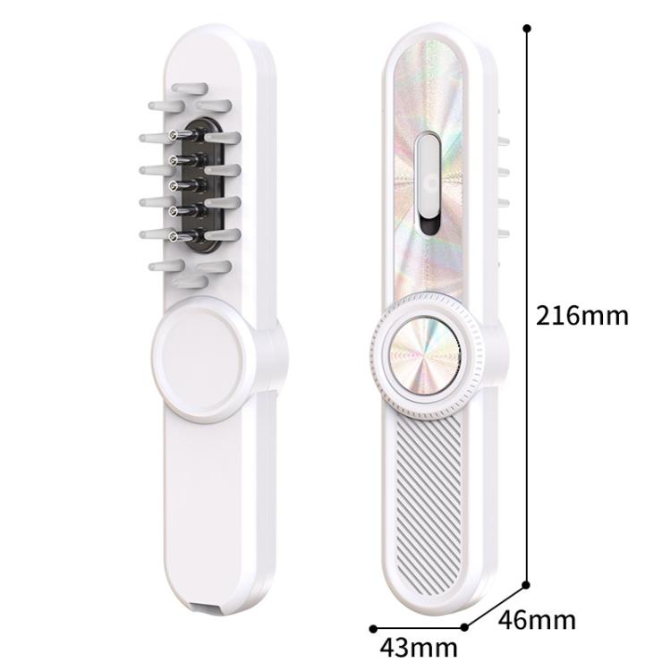 Hair Oil Applicator Roller Ball Red / Blue Light Electric Massage Comb Hair Regrowth Conductive Comb(White) by bashfashion