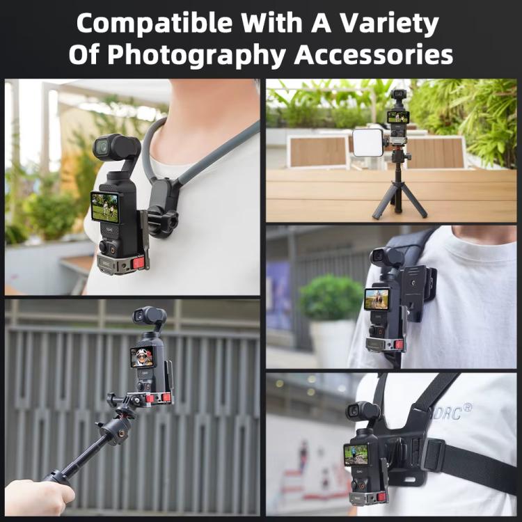 For DJI OSMO Pocket 3 BRDRC PO3005 Multi-functional Magnetic Base Expansion Back Clip Holder Adapter Bezel Accessory(Tarnish) by BRDRC