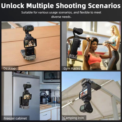 For DJI OSMO Pocket 3 BRDRC PO3005 Multi-functional Magnetic Base Expansion Back Clip Holder Adapter Bezel Accessory(Tarnish) by BRDRC