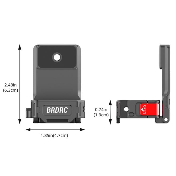 For DJI OSMO Pocket 3 BRDRC PO3005 Multi-functional Magnetic Base Expansion Back Clip Holder Adapter Bezel Accessory(Tarnish) by BRDRC