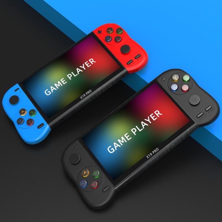 X19 Pro 5.1-inch Screen Handheld Game Console Supports AV TV Output With 8G Memory Card(Blue+Red) by bashfashion