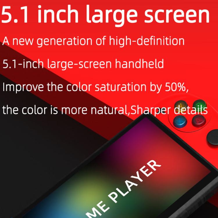 X19 Pro 5.1-inch Screen Handheld Game Console Supports AV TV Output With 8G Memory Card(Blue+Red) by bashfashion