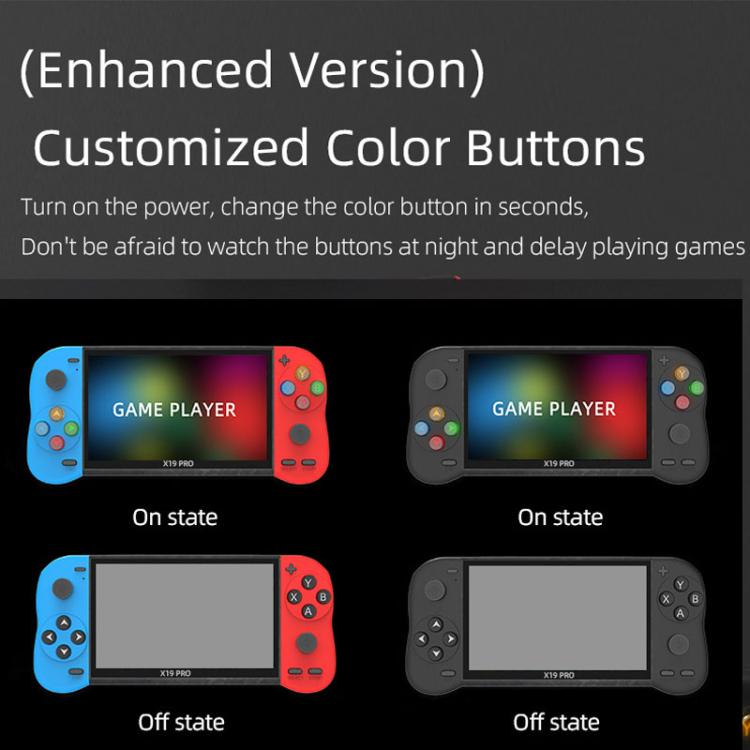 X19 Pro 5.1-inch Screen Handheld Game Console Supports AV TV Output With 8G Memory Card(Blue+Red) by bashfashion