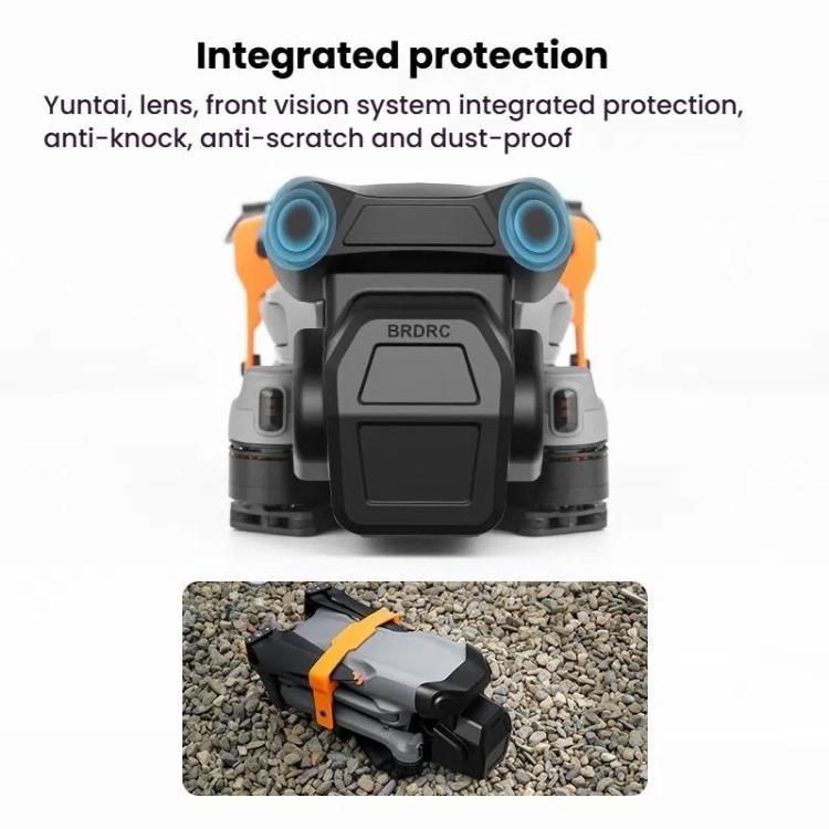 For DJI Air 3S BRDRC Lens Protective Cover Dustproof Anti-Knock Fixed Clip Gimbal Protector(Frosted Black) by BRDRC